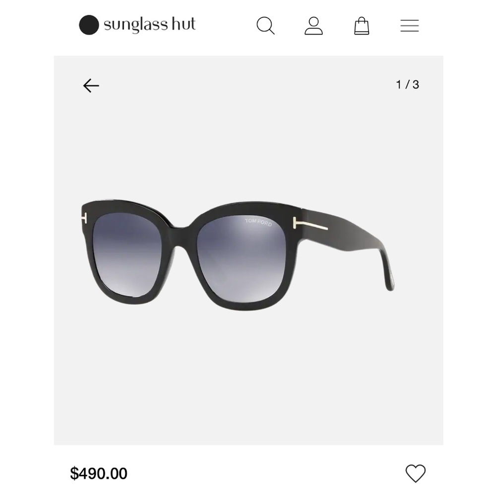 Tom Ford Beatrix Black Sunglasses
